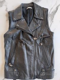 gilet in pelle biker