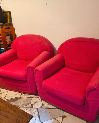 coppia di poltrone rosse 