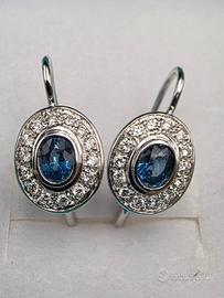 ORECCHINI ORO ZAFFIRI DIAMANTI