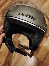 Casco grigio con visiera L52 misura S