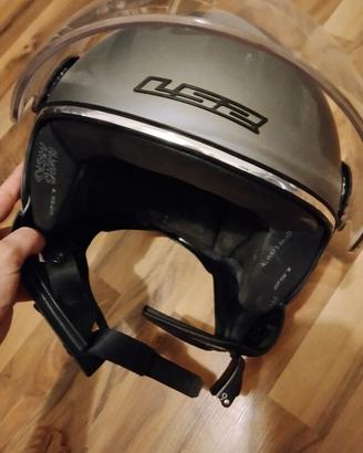 Casco grigio con visiera L52 misura S