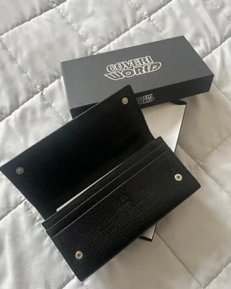 Portafoglio in pelle nera nuovo con scatola sealed