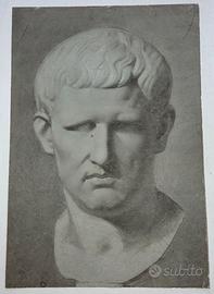 Antico Disegno Accademico Busto di Agrippa XIX S.