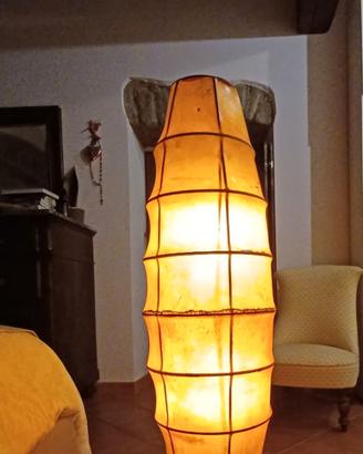 Lampada etnica pelle arancio
