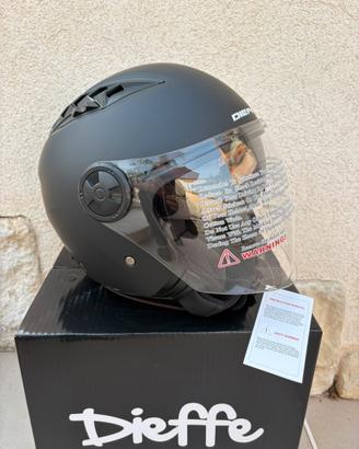 Casco jet doppia visiera dieffe nero opaco
