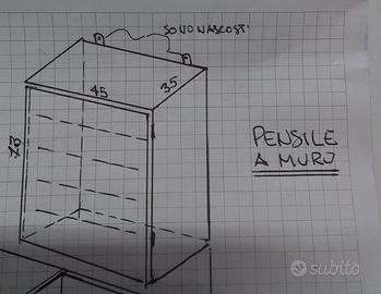 S-167  Pensile a muro cucina scolapiatti