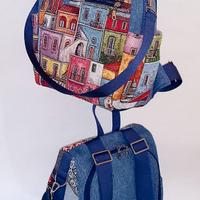 Zaini artigianali in tessuto gobelin e Jeans