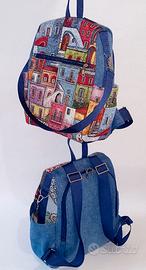 Zaini artigianali in tessuto gobelin e Jeans