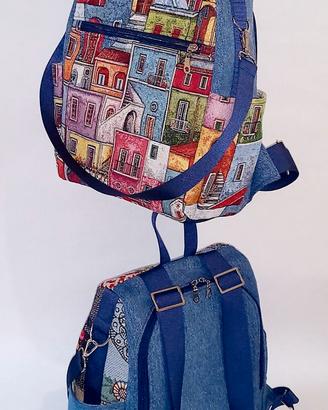 Zaini artigianali in tessuto gobelin e Jeans