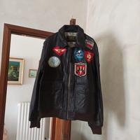 Giubbino in pelle vintage stile aviator