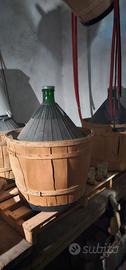 Damigiane  in vetro e legno