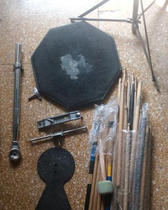 Vintage parti percussioni batteria bacchette pad