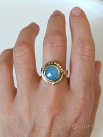 Anello ottone e pietra dura naturale 