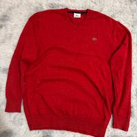 Maglione Lacoste Rosso 100% Cotone Taglia L (5)