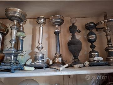 lumi in argento anni 50 e oggetti vari.