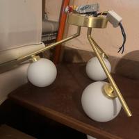 Lampadario moderno 3 luci oro