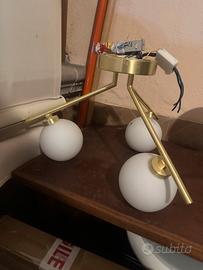 Lampadario moderno 3 luci oro