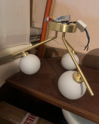 Lampadario moderno 3 luci oro