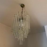 Lampadario stile Venini in vetro di Murano anni 60