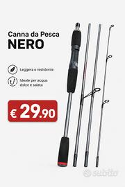 🎣 Canna da pesca travel nera  – NUOVA 🎣