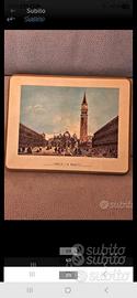Quadro vintage in legno di Venezia, piazza san Mar