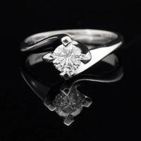 SOLITARIO ANELLO ORO BIANCO 18KT BRILLANTE 0.45 CT