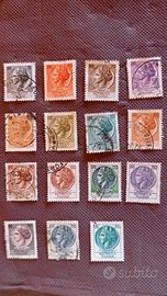 Lotto 15 francobolli (serie Siracusana)