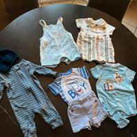 5 pagliaccetti neonato+pantaloncino+cappello