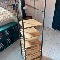 Dispensa cucina acciaio e legno