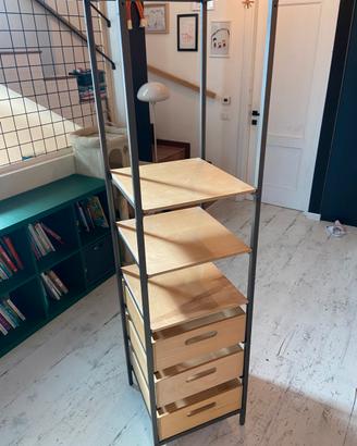 Dispensa cucina acciaio e legno