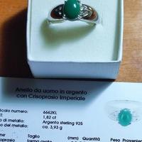 Nuovo anello in argento con crisoprasio imperiale