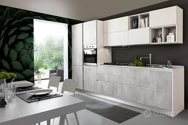 Cucina  completa s75 grigia effetto cemento