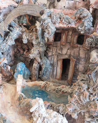 Borgo presepe ceramica artigianale RITIRO ROMA 