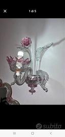 applique 1 luce in vetro di Murano