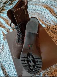 stivali in tessuto marroni nero giardini tg40