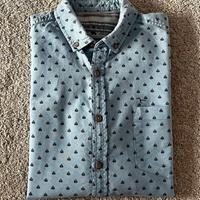 Camicia uomo S azzurra fantasia