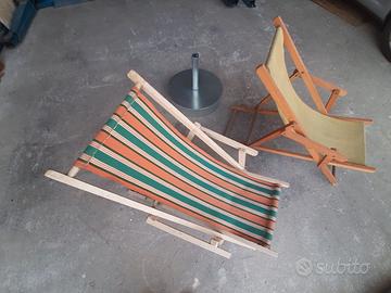 sdraio da spiaggia e portaombrellone