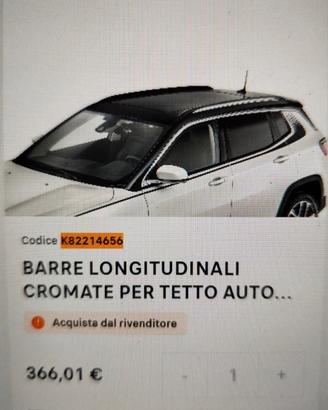 Barre originali longitudinali Jeep Compass