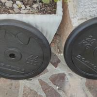 2 dischi ghisa 20 kg l uno pesi Domyos palestra 