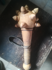 Mazza medioevale in legno artigianato Russo