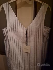 Top bianco a righe 