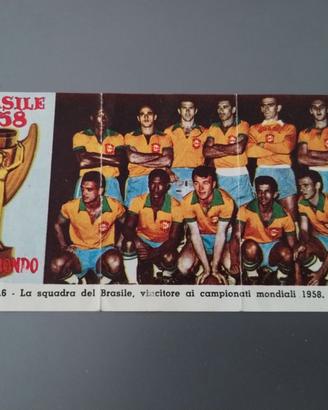1958-59 Lampo Squadra Brasile con Pelé rara nuova