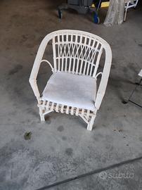 poltrona vintage rattan midollino Anni 60