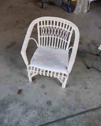 poltrona vintage rattan midollino Anni 60