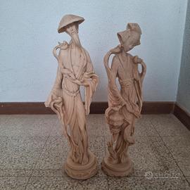 coppia di statue votive cinesi