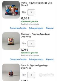 6 Figurine Type Lego One Piece per Mich