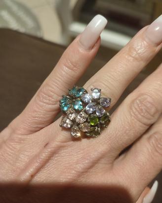 anello argento bouquet 