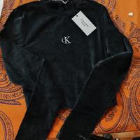 Calvin Klein maglietta nera a maniche lunghe 