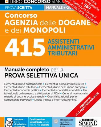 Concorso assistenti Agenzia Dogane e Monopoli