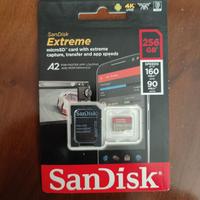 MicroSD 256GB SanDisk Extreme + Adattatore - NUOVA